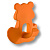 Ручка-кнопка, 458032ST08, 85х45х76мм, пластик, покрытие soft-touch, оранжевый, "Медведь"