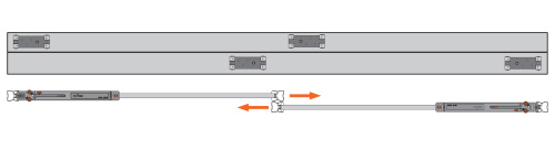 Система мягкого закрывания двухсторонняя для шкафов-купе, без нижних роликов