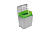 Контейнер для мусора, 16л, 311х235х334мм, в шкаф на 400мм, пластик, серый/зеленый, GTV