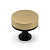 Ручка-кнопка, Qupon, 11.4170.24.12, d=30мм, металл, брашированное золото/черный матовый лак