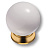 Ручка-кнопка, 5101-102, d=34мм, металл/пластик, глянцевое золото/белый