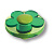 Ручка-кнопка, 679VE, 38х24мм, пластик, зеленый, "Цветок"