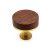 Ручка-кнопка, Qupon, 11.4170.81.24, d=30мм, металл, брашированное золото/орех