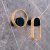 Крючок ORBIT, P7007075ZM228, 75х75х45мм, металл, черный матовый/золото, Viefe