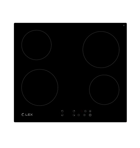 Варочная панель EVH 640 BL, 60см, стеклокерамика, черный, Lex