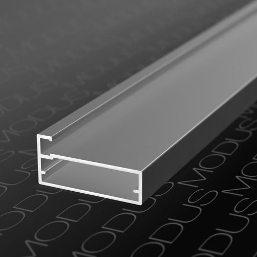 MZ13 Алюминиевый профиль для стекла, 45х21мм, L=6000мм, инокс