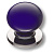 Ручка-кнопка, 3005-10-COBALT, d=32мм, керамика/металл, синий/глянцевый хром