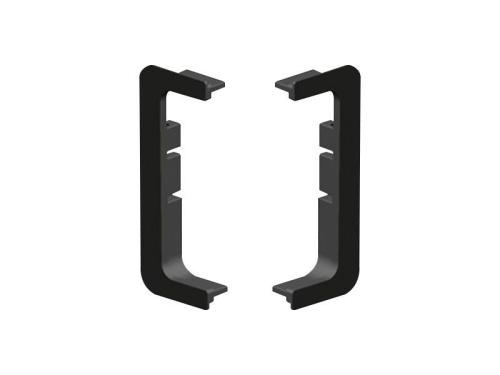 Комплект открытых заглушек для C-образного профиля, черный (2 шт)