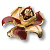 Ручка-кнопка, 11.55 MO10, 30х53х55мм, металл/эмаль/кристаллы Swarovski, гл. золото 24к, "Magnolia"