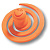 Ручка-кнопка, 445025ST08, d=70мм, пластик, покрытие soft-touch, оранжевый, "Червячок"